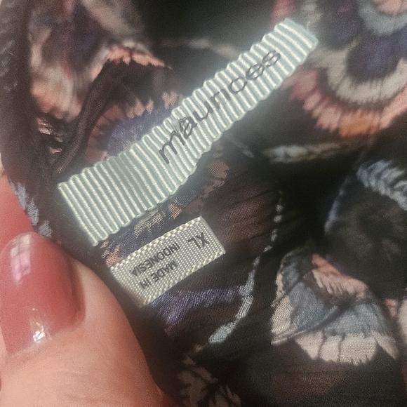 Maurices Black Semi Sheer Floral Popover Blouse - Picture 11 of 13